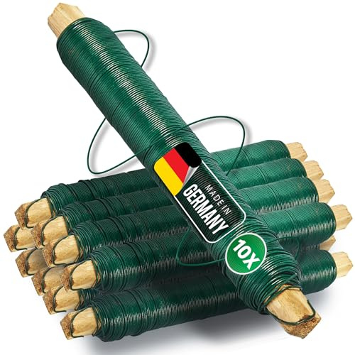 Novatool 10x Wickeldraht I grün I 0,65 mm I Draht I Basteldraht Floristendraht Blumendraht Bindedraht Biegedraht drehbinder rostfrei strohblumennadeln