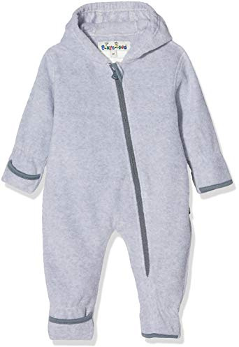 Playshoes Baby Fleece-Overall, atmungsaktiver Unisex-Jumpsuit für Jungen und Mädchen mit langem Reißverschluss und Kapuze, farbig abgesetzt