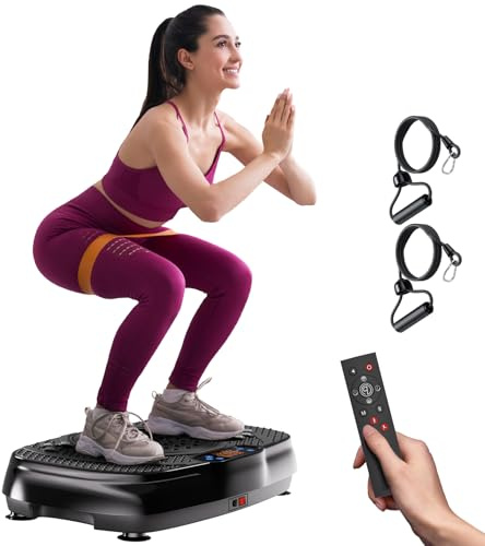 TISSCARE Vibrationsplatte,Rüttelplatte Sport für Zuhause ,Vibro Shaper mit 120 Stufen, 5 Modi & bis 400LBS - Vibrationsboard zur Fettverbrennung, Figurformung & Muskelaufbau für Damen＆Herren