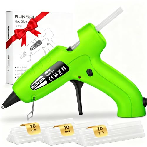 RUNSAI Heißklebepistole mit 30 Klebepistole Sticks 7mm, Heissklebepistole Klein Mini Schnell, Hot Melt Glue Gun Stabil Ohne Tropfen zum DIY Handwerk Kunst Floristik Kinder Basteln -30W Klebepistolen