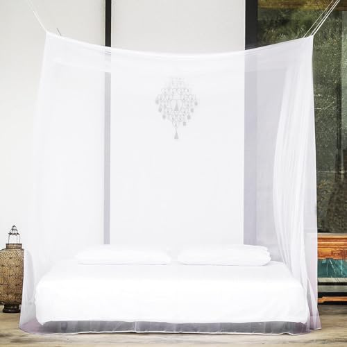 NVTRSD Moskitonetz 200 x 220 x 210 cm, Moskitonetz Bett, Moskitonetz Reise, Feinmaschig und langlebig, Leicht und ideal für Zuhause, Reisen und Camping - Schützt vor Mücken