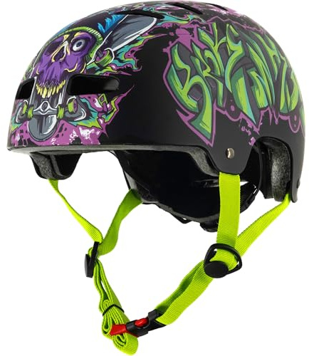 Broken Head Skaterhelm & Fahrradhelm Verschiedene Designs | Größenverstellbar, Perfekt Für MTB, BMX, Skates, Skateboard, Fahrrad, Stuntroller, Usw.