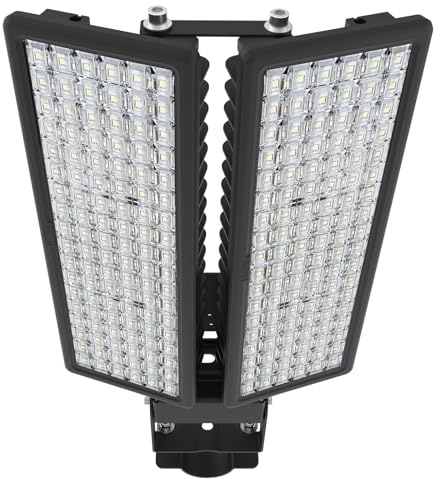 HOPEDAMAI 200W LED Strahler Außen mit verstellbaren 2 Köpfe, 28000LM Straßenlaterne Mastleuchte Lampe 6500K Flutlicht Einstellbarem Winkel IP67 Wasserdicht 230V LED Straßenleuchte für Garten