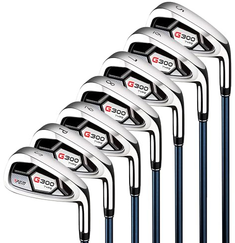 PGM 7-teiliges Herren-Golfeisen-Set für Rechtshänder, verzeihende Design-Sets mit Graphitschaft und einfacher Kontrolle, inklusive Golfschlägereisen 5 bis 9 PW SW