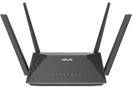 ASUS RT-AX52 AX1800 AiMesh kombinierbarer Router (WiFi 6, 1800 Mbit/s, Instant Guard, integriertes VPN, WPA3)