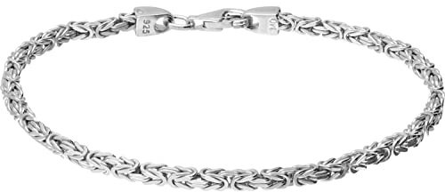 FILANGO 925er Silber Königsarmband rhodiniert/vergoldet Silberfarben Länge: 21cm | Stärke: 2mm