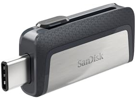 SANDISK Ultra Dual Drive USB Type-C Laufwerk Smartphone Speicher 256 GB (Mobiler Speicher, USB 3.1, versenkbarer Doppelanschluss, 150 MB/s Übertragungsraten, USB Laufwerk)