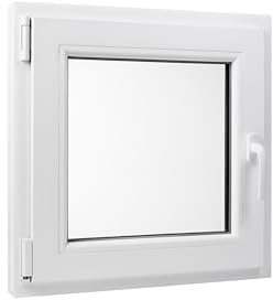 Kunststoff Fenster Dreh/Kipp 50 cm x 50 cm Anschlagrichtung Links inklusive Fenstergriff