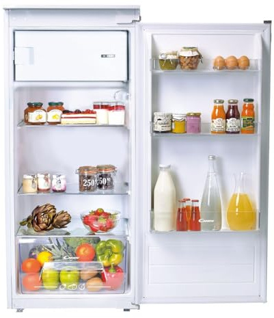 CANDY CIO 225 EE/N Einbau-Kühlschrank mit Gefrierfach/Schlepptürtechnik/Eintürig/Nische 122 cm / 163 Liter/Kühlteil 147 Liter/Gefrierteil 16 Liter / 1 Gemüseschubladen / 3 Glasplatten