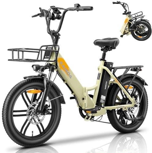 KAISDA E-Bike klapprad 20 Zoll Elektrofahrrad Pedelec Cityräder Faltrad für Erwachsene 150kg Belastung 36V 20,8Ah Doppelakku 45-90km Reichweite 250W Motor 7-Gang LCD Display Yellow