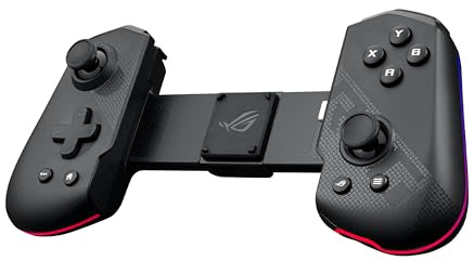 ASUS ROG Tessen Mobile Gaming Controller (Smartphone Controller, Aura RGB Beleuchtung, 18W Passthrough-Schnellladung, Latenzfrei mit 500 Hz über USB Typ C, anpassbare Tastenbelegung)