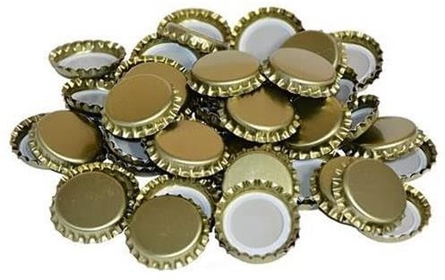 Kronkorken 26mm 1000 Stück gold Zubehör Bier Brauen Bierflaschen verschließen Hobbybrauer (gold, 1000)