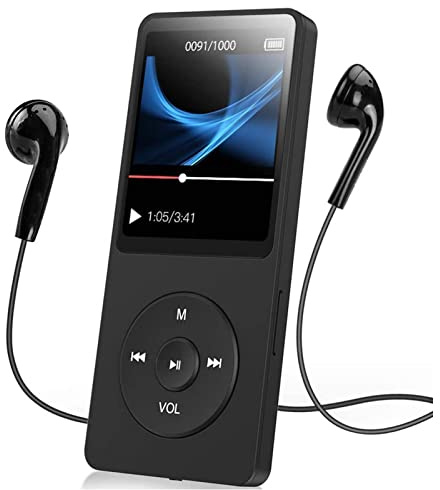 MP3-MP4-Player mit Bluetooth 5.0, 1,77-Zoll-Bildschirm, Tragbarer Digitaler Verlustfreier Musikplayer mit UKW-Radio, Integriertem HD-Lautsprecher, Sprachrekorder, HiFi-Sound, (Ohne Speicherkarte)