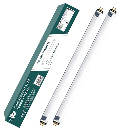 CLAR - T5 8W, T5 Leuchtstoffröhre, Leuchtstoffröhre Unterbauleuchte, Cold White 28,8 x 1,6 cm (8W, Pack 2)