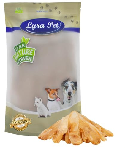Lyra Pet® 1 kg Kaninchenohren getrocknet | Naturbelassener Kausnack | Gut verträgliches Leckerli | Ideale Proteinquelle für Hunde | Reich an Kollagen | Fettarm & nährstoffreich | Schonend getrocknet