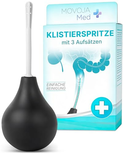 MOVOJA-MED Rektalspülung Klistierball inkl. 3 Aufsätze I 225ml aus Medizinischem Silikon I Klistierspritzen Enema Kit Analdusche Klistierspritze Intimdusche I Anaal Duschsche Analreiniger Frau & Mann