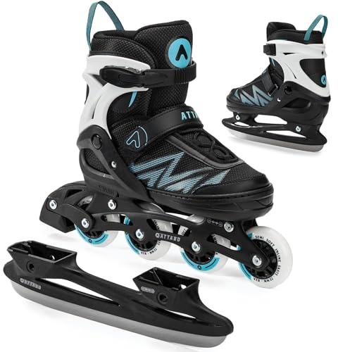 ATTABO Kinder Inliner Kylo 2in1 Blue Vielseitig verstellbare Inlineskates für Kinder 30-41 Hohe Qualität und Komfort mit 82A harten Rädern und ABEC-7 Gleitlagern Exzellente Anpassung