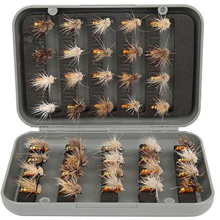 40 Stück Fliegenfischen Fliegen Kits, Fliegenfischen Köder Künstliche Köder Fliegenköder Insektenköder mit Haken Trockenfliegen Kit Insektenköder Haken Angelzubehör