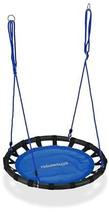 Relaxdays Nestschaukel, runde Hängeschaukel, für Kinder, verstellbare Rundschaukel, Ø: 80cm, bis 100 kg, versch. Farben