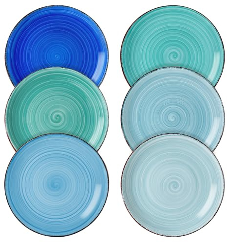 vancasso Kuchenteller Steinzeug, BONITA 6-teiliges Flachteller, Ø 18,8 cm Pastateller Dessertteller Set