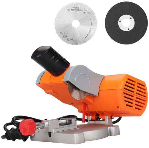 SI FANG Mini Gehrungssäge, 0–45°Kappsäge Tischsäge mit 50mm Schneidscheiben, Tischkappsäge für Schneiden von Metall Holz Kunststoff