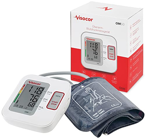 Visocor 25060 Om60 Blutdruckmessgerät Oberarm mit Universal-Bügelmanschette (22-40 cm) Zur Vollautomatischen Messung von Blutdruck Und Puls