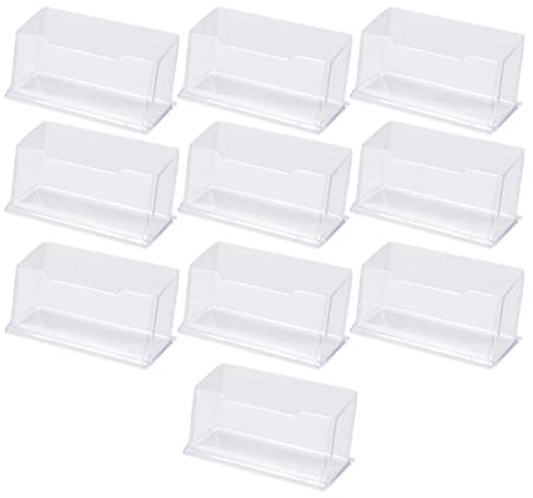 10 Stück Klarer Visitenkartenhalter,Robust Visitenkarten-Box Dauerhaft Visitenkarten-Display-Box Visitenkartenständer für Haus Büro Schreibtisch-Accessoire Klarer Visitenkartenhalter