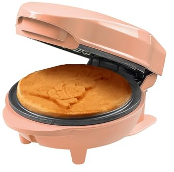 Bestron Mini-Waffeleisen, Waffeleisen im einzigartigen Osterhasen-Design, Waffelmaker mit Antihaftbeschichtung, für Ostern, Kindergeburtstage oder als Geschenk, Waffelgröße 10cm, Farbe: Orange