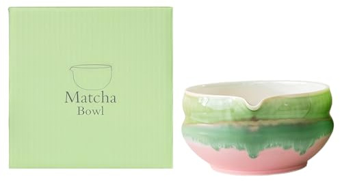 CAIEJSAEN Matcha-Schüssel aus Keramik, Matcha Schale Rosa, Handgefertigt, Glasiertes Porzellan, Japanische Matcha-Schale, Matcha Tassen, mit Geschenkbox, Das perfekte Geschenk für Matcha-Liebhaber