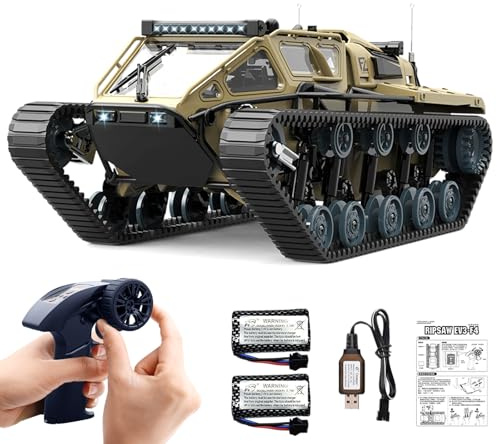 Mostop Remote Control Tank 1/16 Scale High Speed Offroad Crawler für Kinder, 2.4Ghz Remote Control Drift Army Truck mit 2 Batterien, 360°Rotating Drifting Truck Toy Gifts