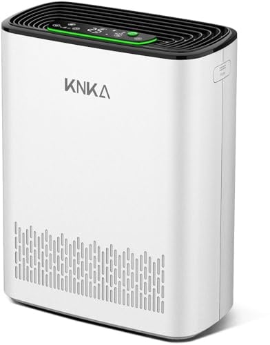 KNKA Luftreiniger Air Purifier HEPA Filter, CADR 300 m³/h, für Räume bis 80 m², entfernt 99,97% Staub, Pollen & Gerüche, mit Smart Sensor, Auto- & Schlafmodus, ideal für Raucher & Haustiere (APH3000)