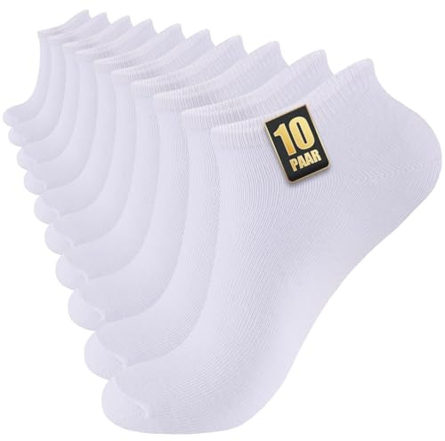Niorasen Sneaker Socken Herren Damen, 10/20 Paar Baumwolle Sneakersocken | 80% Baumwolle, OEKO-TEX 100, Leicht und Atmungsaktiv; Langlebig, Robust Hochwertige Baumwollsocken; Elastischer Bund