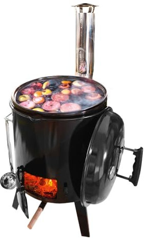 Gulaschkanone/Eintopfofen | Draußen Kochen | Mobile Kochmöglichkeit | 15 L | Gartenparty | Wintergrill | Krisenvorsorge