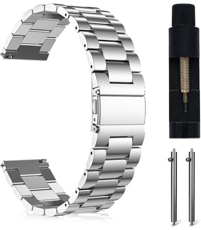 MaEiol 22mm Edelstahl Metall Armband für Huawei Watch GT 6 Pro/GT 6/GT 5 Pro/GT 5/4 46mm /Huawei Watch 5/4 46mm /Ultimate 2, Ersatzarmband Business Uhrenarmband Armbänder für Damen Herren - Silber