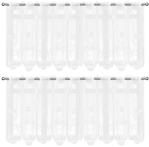 FULHANY 2 StüCke Scheibengardinen Modern - Bistrogardine - Gardinen Kurz - Kurze VorhäNge FüR Fenster, KüChen Und Wohnzimmer, 130 X 45 Zentimeter