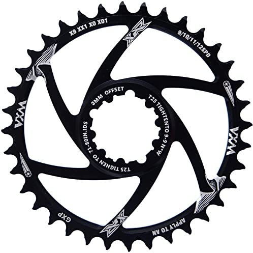 YBEKI Fahrrad Kettenblatt Narrow Wide | 30T/32T/34T/36T/38T | Offset 3mm/6mm | 7075-T6 CNC-Aluminium | Direct Mount für SRAM GXP XX1 X01 NX GX X9 XO Crankset