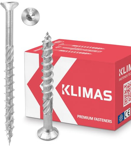 KLIMAS Holzschrauben Torx - Spanplattenschrauben Weiß - Senkkopfschrauben - Terrassenschrauben - Universalschrauben - Dachkonstruktion Schrauben Set - Holzschrauben 5x50 mm 300 Stück