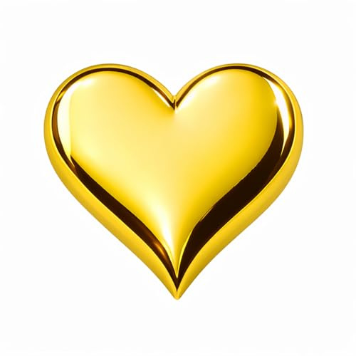 Brosche in Herzform, goldfarben, Damen-Brosche, 3D-Metall, originelles Geschenk zum Muttertag, französischer Pin | modisches Accessoire zum Valentinstag | Modeschmuck in Herzform für Jacke oder Tasche