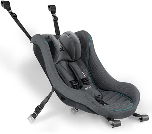Qeridoo Babyschale dunkelgrau | Sicherheitsschale für Neugeborene im Kinderfahrradanhänger | Ergonomisch, gepolstert & atmungsaktiv | 5-Punkt-Gurt | Für EIN- & Zweisitzer bis 12 kg