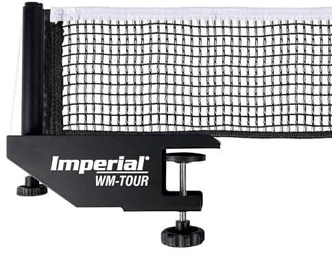 Imperial Tischtennisnetz WM-Tour | Schwarz | Stabile Stahl-Garnitur | Höhenverstellbar | Einstellbare Netzspannung | Mit Feststellschrauben
