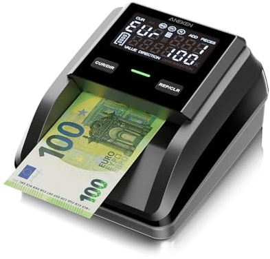 Aneken AL-139 Geldscheinprüfer mit 2.8''Digitalbildschirm, Falschgeld Prüfer mit Gesamtwert und Additions Funktion, 4-Wege-Orientierung und Nachverfolgbaren Aufzeichnungen, Kompatibel EUR/USD/GBP usw