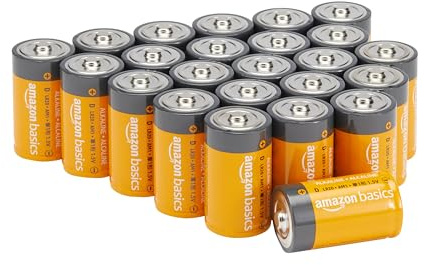 Amazon Basics Allzweck-Alkali-Batterien vom Typ D (Monozellen), 1,5 V, 5 Jahre lagerfähig, 24 Stück