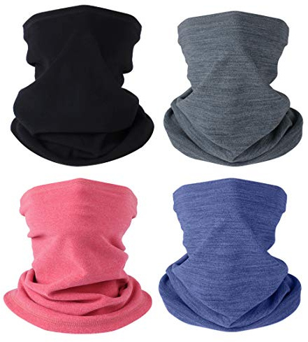 HEGCOIIE 4 Stück Winter Loop Schal für Herren & Damen,Weichem Fleece Schlauchschal Winddicht Halstuch Halswärmer für Outdoor Skifahren motorrad Radfahren