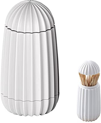 Zahnstocherhalter, Zahnstocherboxen, Zahnstocherspender Automatisch, Automatische Pop Up, Kaktus Design, für Büros, Restaurants, Bars, Cafés, Hotels, Hochzeiten (Weiß)