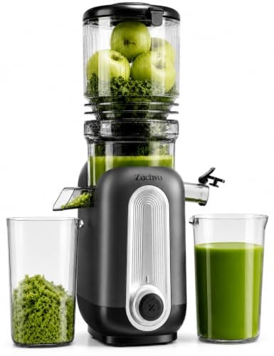 ZACHVO Entsafter Gemüse und Obst Testsieger – Slow Juicer mit 130 mm Extra Breitem Einfüllschacht, Kaltpress-Technologie (300 W), Hohe Saftausbeute, leise und