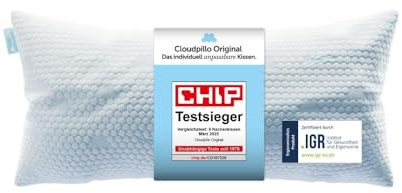 Cloudpillo Kopfkissen 40x80 cm – Ergonomisches Memory-Foam-Kissen für Seitenschläfer, höhenverstellbares Schlafkissen für alle Schlafpositionen, atmungsaktiv und hypoallergen