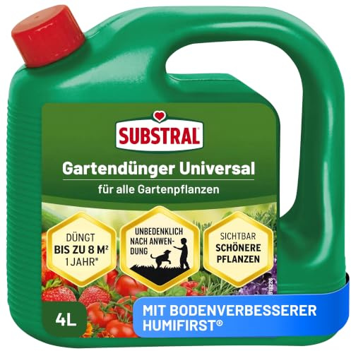 Substral Universal Flüssigdünger 4L für Gartenpflanzen Gemüse Rasen | Fördert Wachstum und Blüte | Flüssige Universalnahrung für alle Gartenpflanzen | Für Blumen Sträucher und Bäume