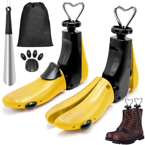 Gebrazy 2 Stück Schuhdehner Damen Herren, Schuhdehner Schuhweiter, Schuhspreizer für zu Enge Schuhe für Herren, Damen, Sneakers, Stiefeletten (Gelb, M)