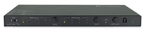 FeinTech VAX04201 HDMI eARC Pass Matrix Switch 4x2 für Soundbar und 2 Displays 4K 60Hz Dolby Vision Atmos