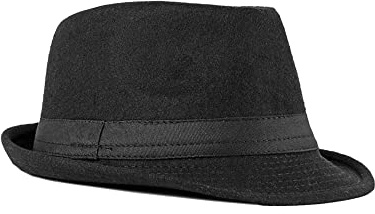 FBBULES Fedora Hut Damen Herrenhüte Breiter Krempe Filzhut Panama Hut Filzhut Winterhut Wintermütze Trilby Hüte Klassische Outdoorhut für Hochzeit Talent Show Performance Schwarz